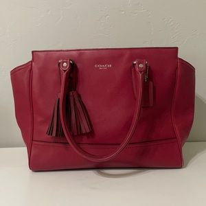 Coach red large tote bag